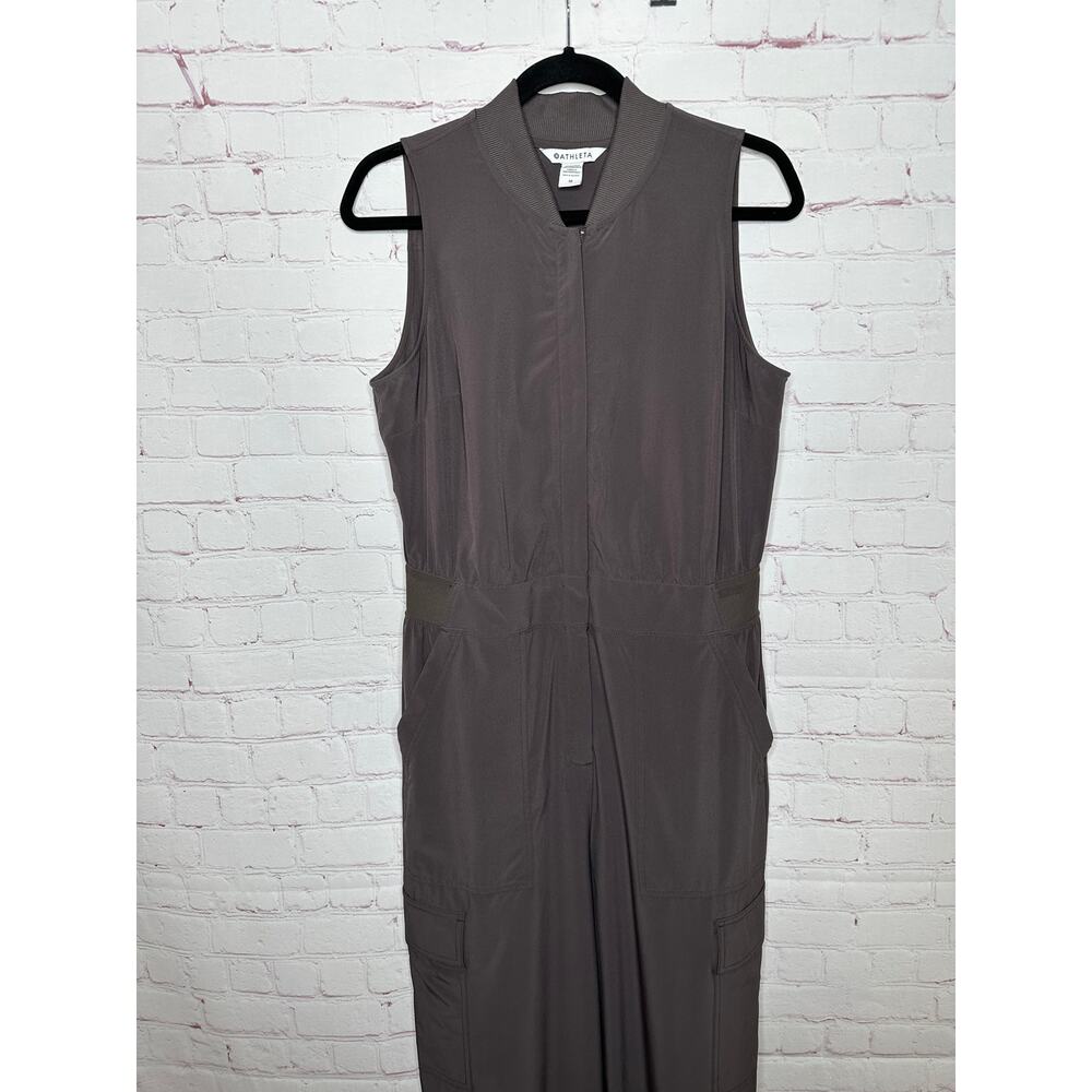 Athleta Brown Sleeveless Jumpsuit Womens Size 10 Activewear Sporty - Picture 5 of 11